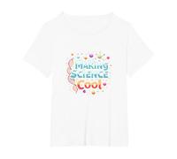 Rendere la Scienza Cool: Gli Appassionati di STEM ispiratori Maglietta, Donna Plus-Size, Bianco, 6X