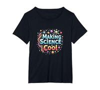 Rendere la Scienza Cool: Gli Appassionati di STEM ispiratori Maglietta, Donna Plus-Size, Nero, 2X