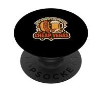 Rendere Vegas a buon mercato Retro Las Vegas Buffet Casino Party PopSockets PopGrip Adesivo