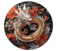 Rendering 3D di arte digitale|Asian Drago Fiori| Puzzle Divertenti Per Tutta La Famiglia 1000pcs (67.5x67.5cm) Adulti