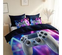 Rendering 3D Di Un Controller Di Gioco Set di Biancheria da Letto di, 220 x 240 cm, Blu Scuro traspirante microfibra Copripiumino, Anallergico, con federe per adulti, ragazzi e ragazze