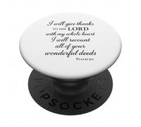 Renderò grazie al Signore Salmo 9:1 Bibbia cristiana Dio PopSockets PopGrip Adesivo