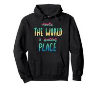 Rendi Il Mondo Un Posto Migliore Positive Hand Lettering Felpa con Cappuccio