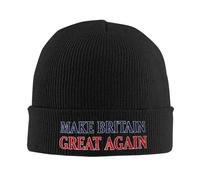 Rendi la Gran Bretagna di n Grande per Uomo e Donna, Berretto da Sci Caldo e Accogliente in Maglia, Taglia Unica, Nero
