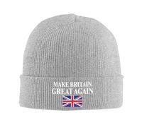 Rendi la Gran Bretagna di n Grande per Uomo e Donna, Berretto da Sci Caldo e Accogliente in Maglia, Taglia Unica, Grigio