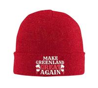 Rendi la Groenlandia di n Fantastica per Uomo e Donna, Berretto da Sci Caldo e Accogliente in Maglia, Taglia Unica, Rosso