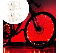 Rendi la tua ruota più visibile con le luci a LED per ruote della bicicletta, luci impermeabili per raggi, confezione da 2 pneumatici (rosso)