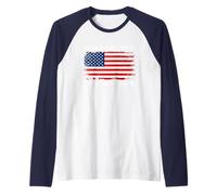 Rendi l'America Grateful Again Ringraziamento Funny Patriotic USA Maglia con Maniche Raglan