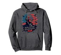 Rendi Orgoglioso George Washington Felpa con Cappuccio, Unisex per Adulti, Grigio Scuro, XXL