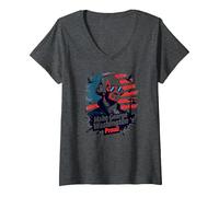 Rendi Orgoglioso George Washington Maglietta con Collo a V, Donna, Grigio Scuro, XXL