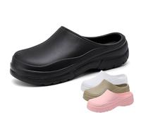 RenDiuJups Scarpe da Chef Antiscivolo Uomo & Donna - Clogs Professionali per Cucina, Traspiranti e Sicuri, Ideali per Ristoranti, Pizzerie e Lavori Gastronomici(Black,43-44)