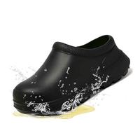 RenDiuJups Scarpe da cuoco for uomo e donna, scarpe da cucina antiscivolo resistenti all'olio, zoccoli da lavoro impermeabili for ristoranti e catering - Scarpe antinfortunistiche comode(Black,46/47)