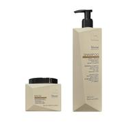 Renée Blanche Kit Shampoo + Maschera ristrutturante per capelli secchi e danneggiati. Burro di karite-cheratina, senza profumo, liquido unisex