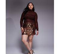 Renee Studio - Minigonna in paillettes a disco dorati-Oro 48