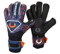 Renegade GK Triton Octane Guanti da portiere Pro-Tek, protezione per le dita, 3,5 + 3 mm, Super XD Grip & 4 mm, Duratek, blu, nero, guanti da portiere (taglia 7, gioventù, Roll-Neg. Hybrid Cut