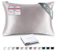 RENESSY Federa in Seta 100% Bio 40x60 cm - 22 Momme Seta di Gelso, Grado 6A, Certificata Oeko-Tex in Germania - Lusso per i Capelli e la Pelle, 1 Pezzo (Lavanda Pallida)