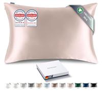 RENESSY Federa in Seta 100% Bio 40x60 cm - 22 Momme Seta di Gelso, Grado 6A, Certificata Oeko-Tex in Germania - Lusso per i Capelli e la Pelle, 1 Pezzo (Rosa Celeste)