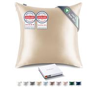 RENESSY Federa in Seta 100% Bio 65x65 cm - 22 Momme Seta di Gelso, Grado 6A, Certificata Oeko-Tex in Germania - Lusso per i Capelli e la Pelle, 1 Pezzo (Champagne)