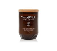 WoodWick ReNew Candela profumata con stoppino scoppiettante | Candela grande di Lavender & Cypress | Cera di cocco e soia a base vegetale | Materiali riciclati | Perfetta idea regalo per Donna