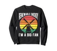 Renewable Energy I'm A Big Fan Mulino a Vento Retro Tramonto Felpa