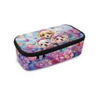 Renewold Astuccio per matite di grande capacità, multi-slot, organizer per matite, adatto per scuole elementari, medie e superiori, Simpatico cagnolino., Taglia unica, Organizer per borse