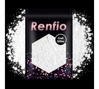 Renfio Bianco perla glitter spessi, 100 g 3,5 oz polvere fine mista, glitter iridescenti in PET per il viso, la resina artigianale, la pittura su vetro, i capelli e il corpo, bianco perla