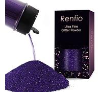 Renfio Glitter viola, 60 g, glitter fini per artigianato, glitter per Halloween, paillettes in PET a scaglie epossidiche per decorazioni di Halloween, resina, rose, pipistrelli, viola