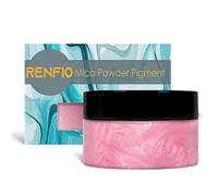 Renfio Pigmento in polvere di mica da 100 g, pigmenti naturali in polvere fine perlata brillante in resina epossidica, per dipingere sapone e bombe da bagno, rosa