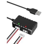 RENGOGA 7.4V 1A Caricabatterie Lipo 2-In-1, 2S Batteria caricatore Di Bilanciamento Della XH-3P USB Caricabatterie Litio, Compatibilità SCX24 SCX10 RC Car, Autos, Boots, Quadcopter, Drones, Airplane