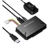 RENGOGA Adattatore IDE USB 3.0, USB 3.0 a SATA adattatore universale per dischi rigidi da 2,5 e 3,5 pollici SATA & IDE HDD/SSD con alimentatore da 12 V 2 A, cavo USB per Windows 10/8/7/XP/Vista Mac OS