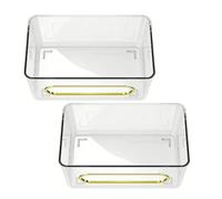 Rengue Dispenser per Guanti a Parete 2 Pezzi PET, Porta Fazzoletti per | PET Trasparente Inodore, Bocca Dorata Elegante, Grande capacità Adatta Alle Salviette, Resistente All'acqua Protegge