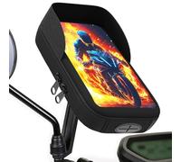 Renimove Porta cellulare scooter fissaggio universale infrangibile per specchietti moto e scooter Custodia impermeabile con visiera antiriflesso compatibile con smartphone fino a 7,5"