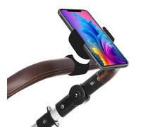 Renimove Porta telefono passeggino universale Adatto per telefoni cellulari con schermo fino a 7,5" facile da regolare Stabile e sicuro Design compatto e resistente (Nero)