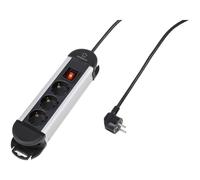 Renkforce 315A-CMB Multipresa con interruttore 3 scomparti Nero, Argento Schuko