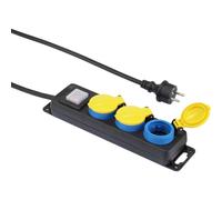 Renkforce 350E-CMB Multipresa con interruttore 3 scomparti Nero, Giallo, Blu