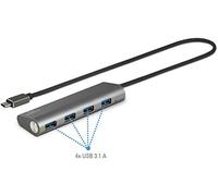 Renkforce 4 Porte USB 3.1 Gen 1-Hub Contenitore in alluminio Argento