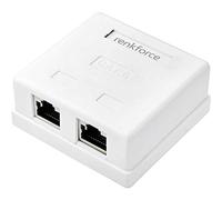 RENKFORCE Adattatore di rete Montaggio Apparente (in sporgenza) Cat 6 2 porte Bianco