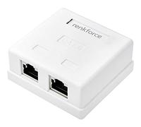 RENKFORCE Adattatore di rete Montaggio Apparente (in sporgenza) Cat 6 2 porte Bianco