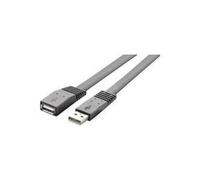 RenkForce altamente flessibile - Cavo di estensione USB - USB (M) a USB (W) - USB 2.0 - 5 V - 0,5 A - 3 m - Flat - Nero - Nero NEW