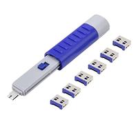 Renkforce Blocco porta USB RF-4714586 Kit da 6 Argento, Blu incl. 1 chiave RF-4714586