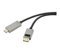 Renkforce Cavo di collegamento DisplayPort/HDMI, connettore DisplayPort, maschio HDMI-A, 2,00 m, nero, UHD 8K a 60 Hz, UHD 4K