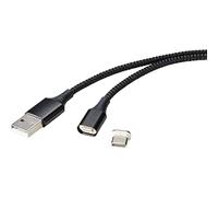 Renkforce Cavo USB USB 2.0 Spina USB-A, Spina USB-C® 1.00 m Nero spina magnetica RF-4746076