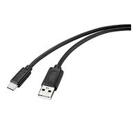 Renkforce Cavo USB 2.0 USB-C®, Spina USB-A, connettore 1.00 m, Nero con Superficie antimicrobica RF-4699378