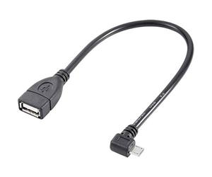 Renkforce Cavo USB 2.0 USB Micro B maschio USB-A femmina 10.00 cm nero con funzione OTG, contatti placcati oro