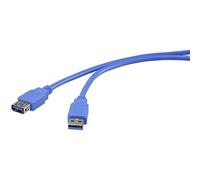 Renkforce Cavo USB 3.2 Gen1 (USB 3.0 / USB 3.1 Gen1) connettore USB-A, presa USB-A 1.00 m, colore blu placcato oro