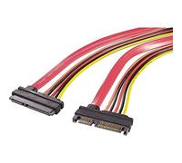 RENKFORCE disco rigido, alimentazione prolunga [1 SATA maschio 7+15 poli - 1 SATA femmina 7+15 poli] 0,50 m rosso, arancione