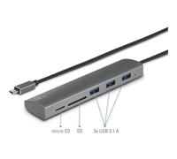 Renkforce RF-3374948 3 Porte Hub USB 3.0 Con lettore di schede SD incorporato,