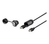 Renkforce RF-3770958 - Cavo di collegamento HDMI, 1 connettore HDMI, 1 presa HDMI, 1 presa HDMI, colore: nero, impermeabile, 1 m
