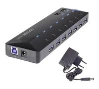 Renkforce RF-3806034 7+2 porte Hub USB 3.0 Con porta di ricarica rapida, Con LE