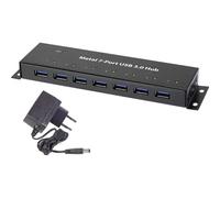 Renkforce RF-3955359 Hub USB 7 Porte Per montaggio a parete, Contenitore in m